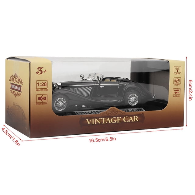 GLOGLOW Juguete de Modelo de Coche Antiguo, Vehículo de Juguete de Juguete de Modelo de Coche de Juguete de Coche de Juguete de Alta simulación para ni?os de época, ni?o de época(Negro) Ecomeon no