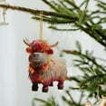 thumbnail image 3 of Cattle Christmas Tree Hanging Ornament Colorful Acrylic Festive Holiday Decorations For Your Home, 3 of 5