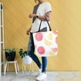 thumbnail image 4 of FORMRS Womens Canvas Tote Bag with Zipper Inner Pocket Shoulder Handbag, White Grapefruit Slices, 4 of 7