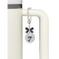 thumbnail image 3 of Delight Jewelry Silvertone Large Script Letter - F - 3/4'' Disc - Silvertone Bow Charm Accessory for Tumblers and Thermal Cups, 3 of 4