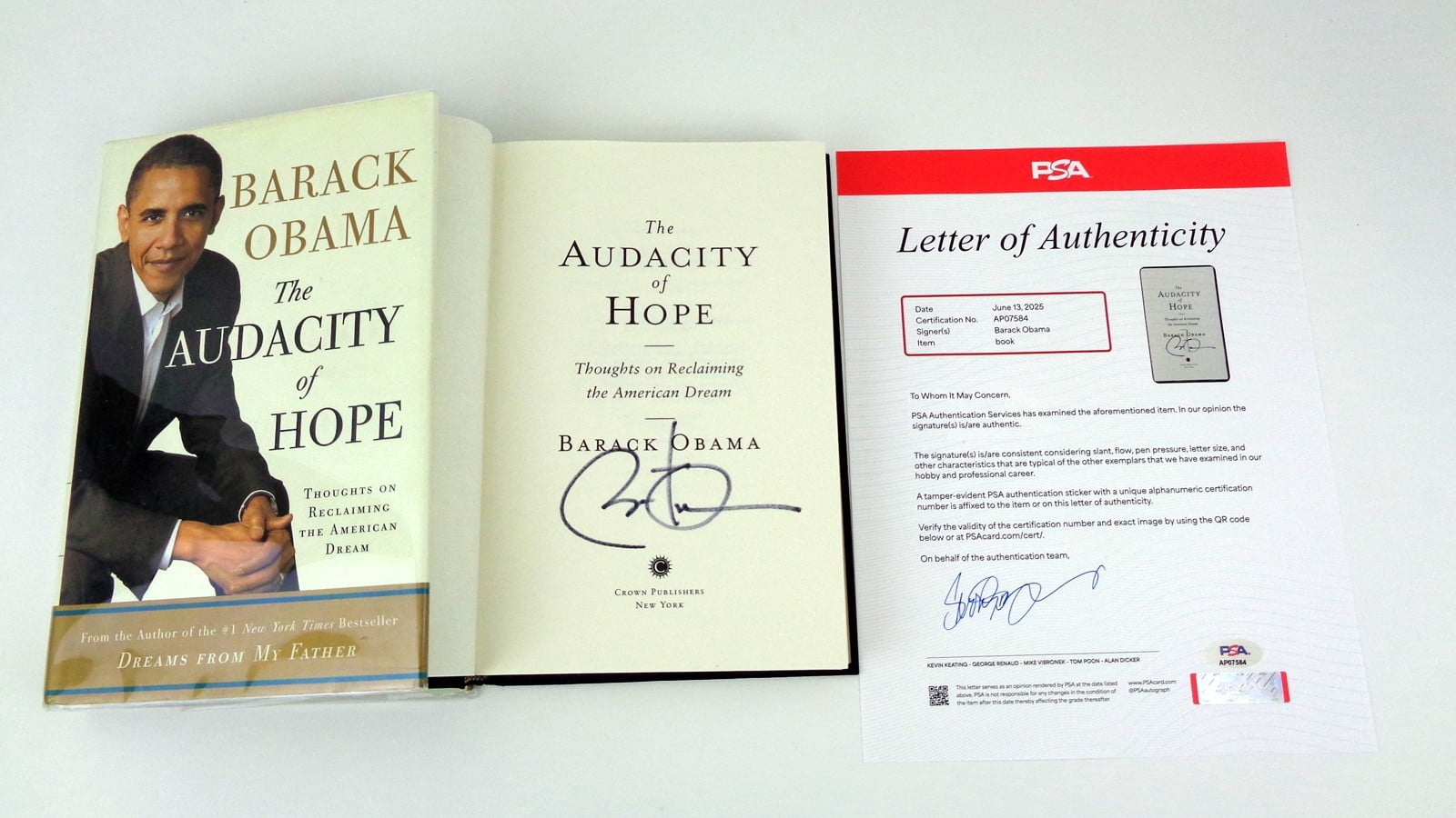 President Barack Obama Signed Autograph The Audacity of Hope Book PSA ...