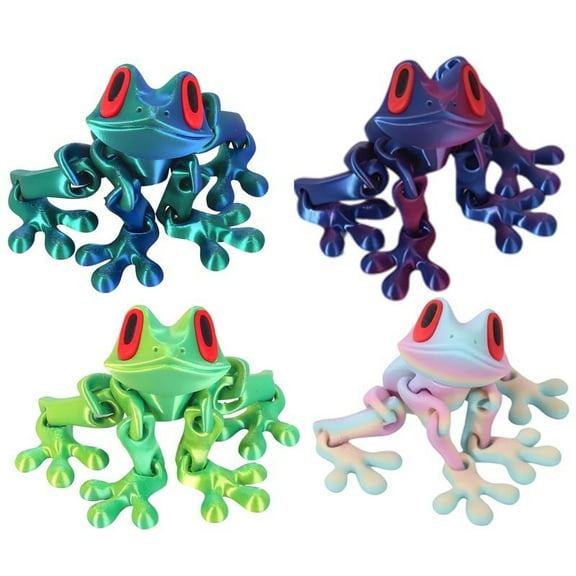 4PCS 3D Colorful Frog Ornaments, Fun Refrigerator Magnets Home Decor Ornaments, Adhesive to Metal Surfaces - Suitable for Refrigerators, Bedside Tables, Chairs, Guest Books