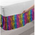 thumbnail image 2 of Colorful Bed Skirt, Abstract Wavy Stripes in Rainbow Tones Gradient Modern Fashion Horizontal Lines, Elastic Bedskirt Dust Ruffle Wrap Around for Bedding Decor, 4 Sizes, Multicolor, by Ambesonne, 2 of 2