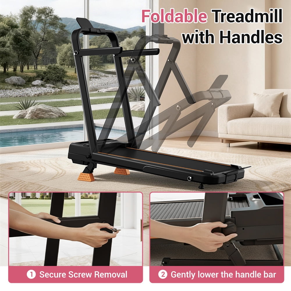 SONITU Powerful 2.5HP Walking Pad with 15% Incline, 6.3MPH Treadmill for Home, Compact Design with LED Display, Supports 300Lbs