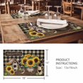 thumbnail image 3 of Placemats Set of 4, Yellow Sunflowers Woven Placemat, Linen Place Mats for Kitchen/Dining Tables, Western Star Brown Farmhouse Plaid Washable Table Mats for Party, 3 of 8