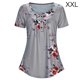 thumbnail image 1 of Camiseta estampada Mujer Verano Cuello redondo Blusa de manga corta Top suelto, Gris, XXL Scienceny AP001352-10, 1 of 7