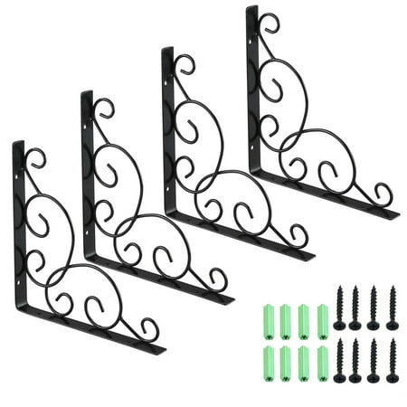 

Bookrack Bracket Calpboard Support Wall Mount Shelf Corner Mounted Clothes Black Shelves for
