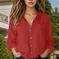 thumbnail image 2 of Womens Shirts Womens Blouses Women’s Casual Long Sleeve Shirt With Pocket – for Daily Wear Stylish Cardigan Design for Summer Outfits Easily Paired With Jeans and Casual Pants, 2 of 8