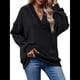 thumbnail image 2 of Sudadera con Capucha para Mujer, Cuello en V, para Invierno y Otoño. Negro L, 2 of 8