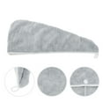 thumbnail image 3 of Unique Bargains 1 Pc Water-absorbent Hair Towel Wrap for Bathroom Hotel Coral Fleece Gray, 3 of 5