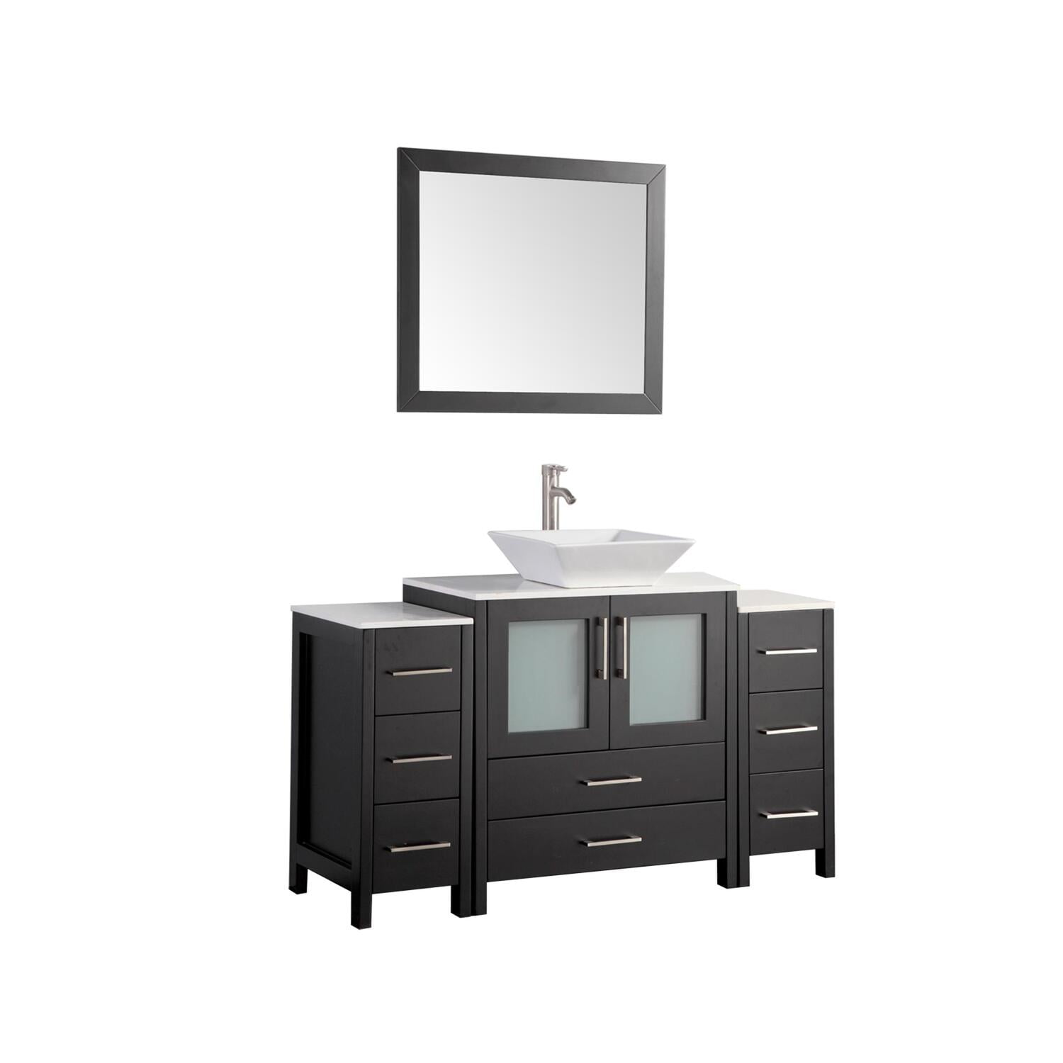 Vanity Art 54 Inch Single Sink Bathroom Vanity Set With Ceramic Vanity Top Walmartcom Walmartcom