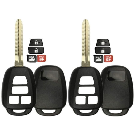 Toyota Rav4 Keyless Remote 2 PACK KeylessOption Keyless Entry Remote Uncut Car Key Case Fob Shell Replacement HYQ12BDM for 2012-2017 Toyota Camry Corolla Rav4 Highlander ()