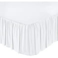 thumbnail image 1 of KP Linen Ruffled Bed Skirt with Split Corners Queen Size (24 Inch Drop) Platform Dust Ruffle Gathered Bedskirt with 400 Thread Count Microfiber Wrinkle Free Ruffled Gatherd Bed Skirt(White Solid), 1 of 4