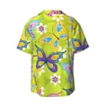 thumbnail image 6 of PAYOHTO Butterfly Flower Mens Hawaiian Casual Short-sleeved Shirt Tropical Summer Beach Button Down Shirts, 6 of 7