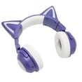 thumbnail image 3 of Auriculares Bluetooth con Oreja de Gato Estéreo Lindo Micrófono Incorporado de Alta Sensibilidad Auriculares LED Ajustables para niños con Cable de 3,5 mm Púrpura, 3 of 9