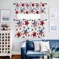 thumbnail image 2 of Independence Day Kitchen Curtains Valances and Tiers Set of 3 4th of July Patriotic American Flag Red Blue Star Tier Curtains and Valance with Rod Pocket for Small Windows, 27.5"x36", 2 of 9