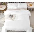 thumbnail image 6 of DNG Creations 5 Piece Vintage Ruffle Pattern Comforter Set Premium Ultra Soft 550 GSM All Season ( Full/Queen Size ) 100% Egyptian Cotton Solid White Colour, 6 of 8