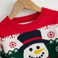 thumbnail image 6 of Staki Cute Christmas Sweater Kids Boys Christmas Sweaters Holiday Unisex Sweater Crewneck Xmas Knit Reindeer Snowflakes Pullover(Red,3-4 Years), 6 of 7