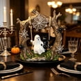 thumbnail image 5 of Miwamany Halloween Ghost Tree Trunk Resin Figurine, Spooky Web Themed Tabletop Statue Ornament for Shelf Mantel Indoor Home Party Gothic Decor, 5 of 9