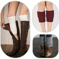 thumbnail image 4 of Winter Warm Boot Cuffs, Crochet Knitted Boot Socks Boot Topper Socks Short Leg Warmers for Women, 4 of 5