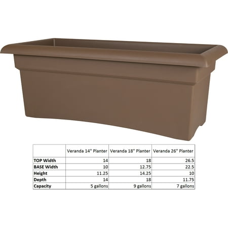 - Bloem Veranda Window Deck Box Planter 26 x 11 Chocolate