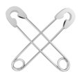 thumbnail image 2 of Pendientes de alfiler de seguridad Sunnimix Punk Acero Inoxidable 37.8 mm Plata, 2 of 5