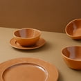 thumbnail image 7 of Famiware Aurora 12 Piece Dinnerware Set, Stoneware Plates and Bowls Set, Service for 4, Brown, 7 of 7