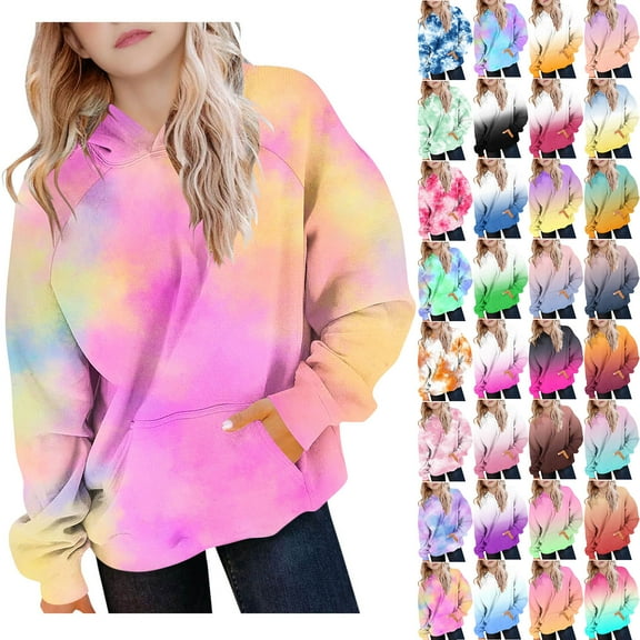 MKOSPLRT Oversized Hoodies for Kid 5-15Y Long Sleeve Raglan Pullover Tops Casual Gradient Sweat Shirts Fall Loose Fit Hoodies with Pocket