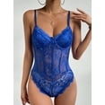 thumbnail image 4 of GHSDFBB Combinaison Bustier en Dentelle pour Femmes, Justaucorps Sans Manches Ajusté en Maille Transparente, 4 of 7