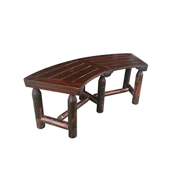 21.62 x 67.72 x 18.11 in. Charred Finish Curved Bench