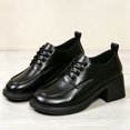 thumbnail image 6 of Women Round Toe Lace‑Up Chunky Heel Shoes, Leather Platform Block Heel Dress Shoes, 6 of 6