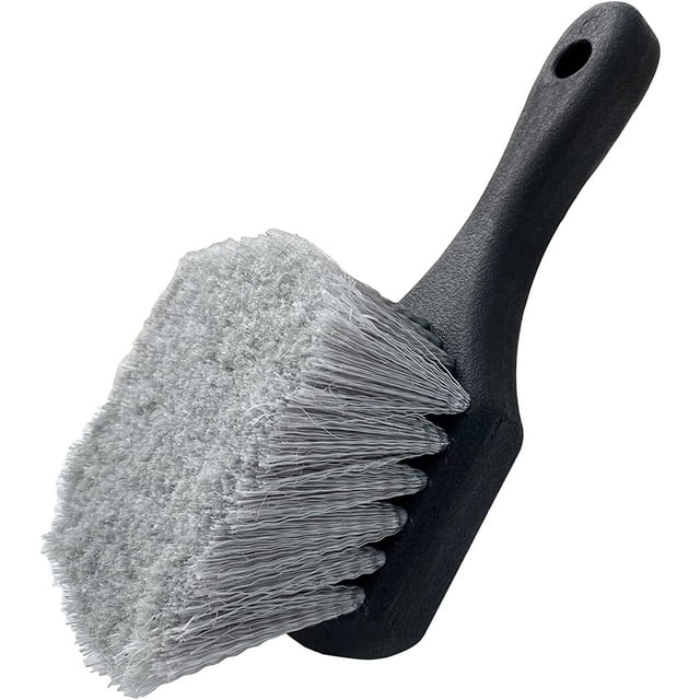 Wheel & Tire Cleaning Brush – Soft - Bristle Short - Handle for Easy Scrubbing & Grime Removal