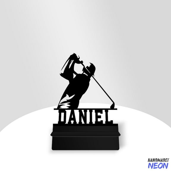 Handmadetneonsign Man Golf Player Phone Stand, Golf Metal Cell Phone Desk, Golf Phone Holder 95329