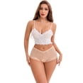 thumbnail image 4 of DARING DIVA Women's Underwear Mid Waisted Hollow Out Breathable Panties L Beige, 4 of 6