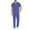 Blue, variant on Men's Long Sleeve Pocket Work Uniform Set, Button Front Jacket and Pants, Professional Utility Outfit for Service Workers, Caregivers and Industrial Work