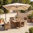 thumbnail image 2 of Costway 8 x 8 FT Offset Cantilever Patio Umbrella Square Hanging Outdoor Market Umbrella Beige, 2 of 10
