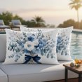 thumbnail image 2 of Outdoor Pillow Covers 20x12 Set of 2, Blue Spring Floral Waterproof Patio Throw Pillow Covers for Couch Sofa Chair, Watercolor Summer Flowers Decorative Pillowcases for Throw Pillows, 2 of 9