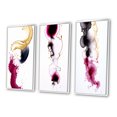 thumbnail image 3 of Designart "Peaceful Intensity Magenta and Gold Series" Abstract Painting Framed Wall Art Set Of 3 - Gold Modern Frame Gallery Set For Office Decor, 3 of 6