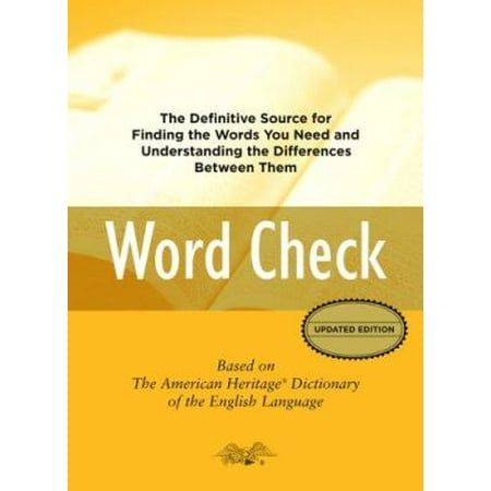 Word Check: A Concise Thesaurus Based on the American Heritage Dictionary of the English Language