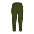 thumbnail image 6 of XL-5XL Plus Size Capri Leggings for Women Tummy Control Capri Yoga Pants High Waisted Stretchy Mid-calf Length Pull on Tights Jegging Army Green XL, 6 of 7