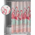 thumbnail image 3 of Shower Curtain, Flamingo Bird on Gradient Background Waterproof Shower Curtain Set with Hooks for Bathroom Showers,Stalls and Bathtubs,72x84In Tropical Pink Animals, 3 of 9