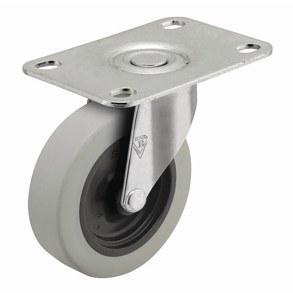 Shepherd Hardware Plate Caster,Swivel,Rubber,2 5/8"H PRE20108ZN-TPR
