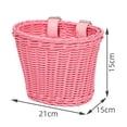 thumbnail image 2 of Kids Handlebar Bike Basket Imitation Rattan Hand Woven Basket Stylish for Children Detachable Accessory Pink, 2 of 9