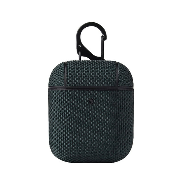 pitrice Earphone Case Nylon Waterproof Bluetooth Headphone Cover Protector Replacement for Airpods 1/2, Dark Green
