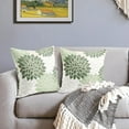 thumbnail image 3 of Sage Green White Pillow Covers 18x18 Inch Set of 2 Dahlia Floral Decorative Throw Pillows For Couch Geometry Flowers Modern Pillow Cases Home Decor For Sofa Couch Porch Patio Living Room Outdoor, 3 of 6