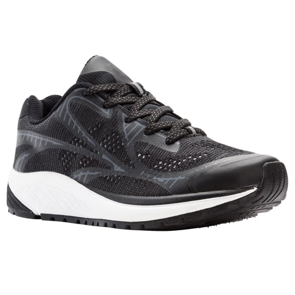 Propet Women's One LT Sneaker, Black/Grey, 7.5 2E US