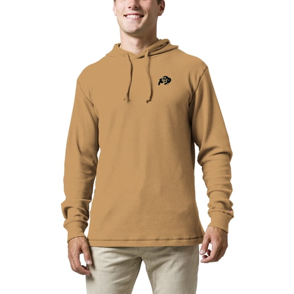 Men's League Collegiate Wear  Tan Colorado Buffaloes  Waffle Knit Pullover Hoodie