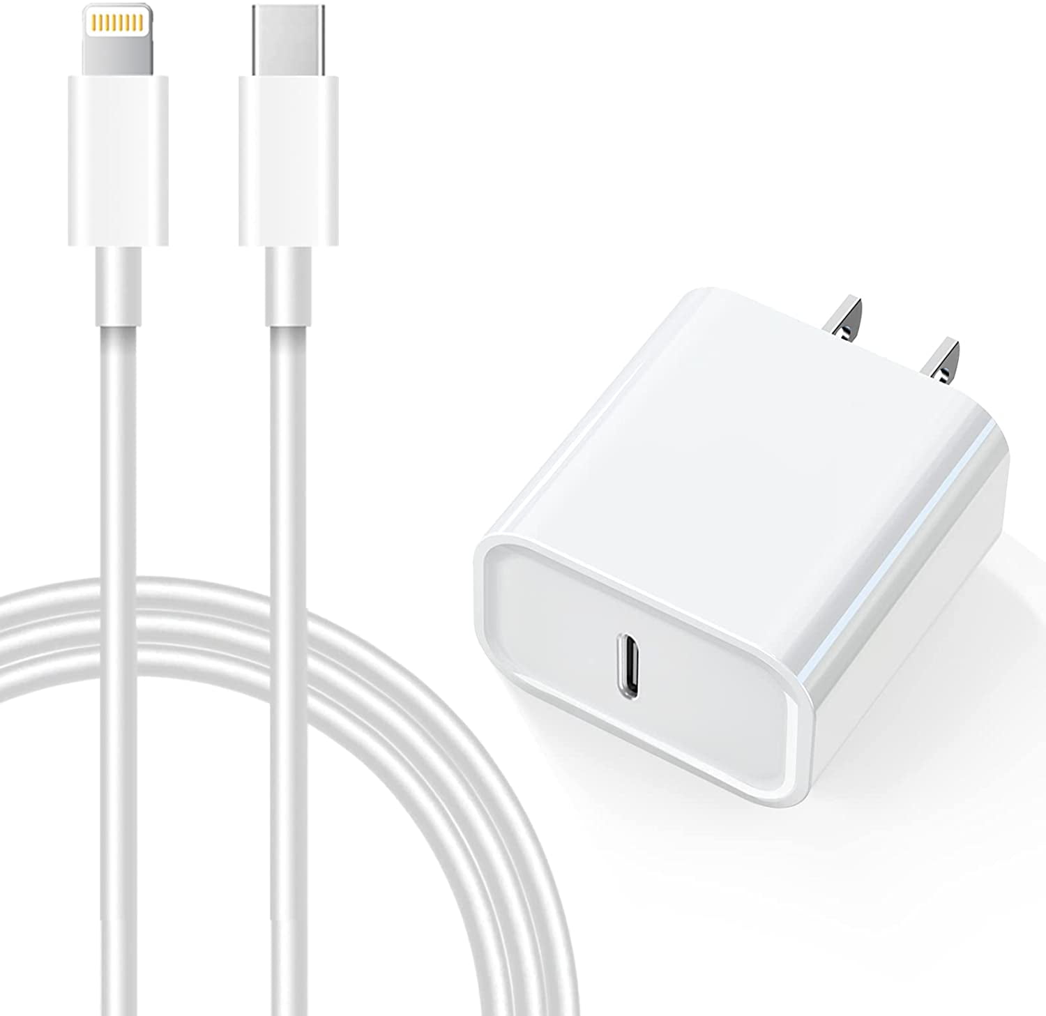 iPhone 13 12 Fast Charger 【Apple MFi Certified】 USB C Wall Charger Super Quick 20W PD Adapter with 6FT Charging Cable Compatible with iPhone 13/12/11 Pro Max,Mini,Pro/XR/iPad 2-Pack 