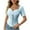 Light Blue, variant on Women's Y2k Aesthetic Blouse Trendy Short Sleeve Shirt Cute Ruched Drawstring Slim Fit Pullover Tops Clothes