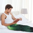 thumbnail image 4 of Cauagu Green Night Sky Moon Branches Mens Pajama Pants Sleep & Lounge Pants,PJ Bottoms with Pockets-Large, 4 of 7